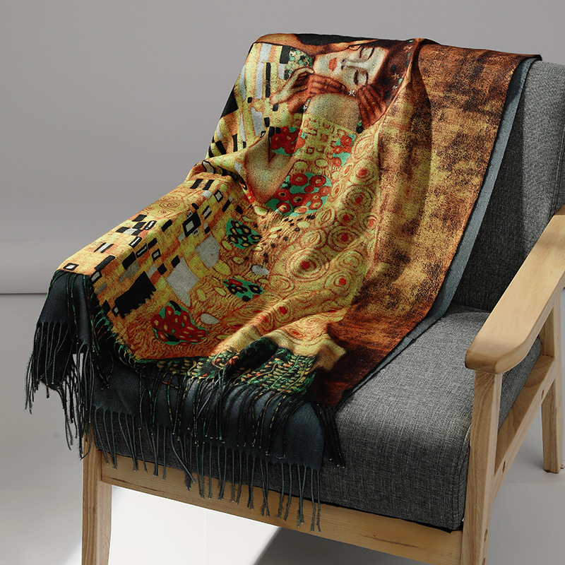 Sciarpa di cashmere pittura a  - Woven Scarf Blanket recensione e prezzo